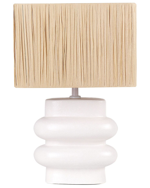 Lampa stołowa nocna ceramiczna biała
