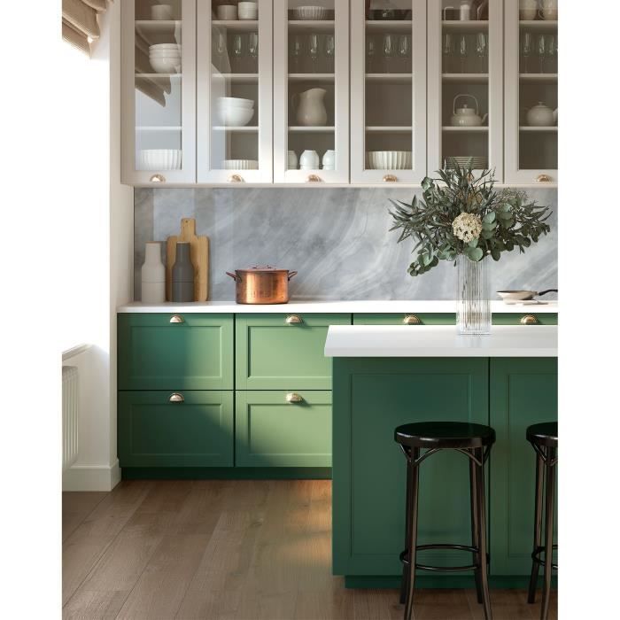 Panorama Adhesive Kitchen Splashback, Marble Grey, 60x100 cm - Adhesive Splashback for Kitchen - Kitchen Wall Protector