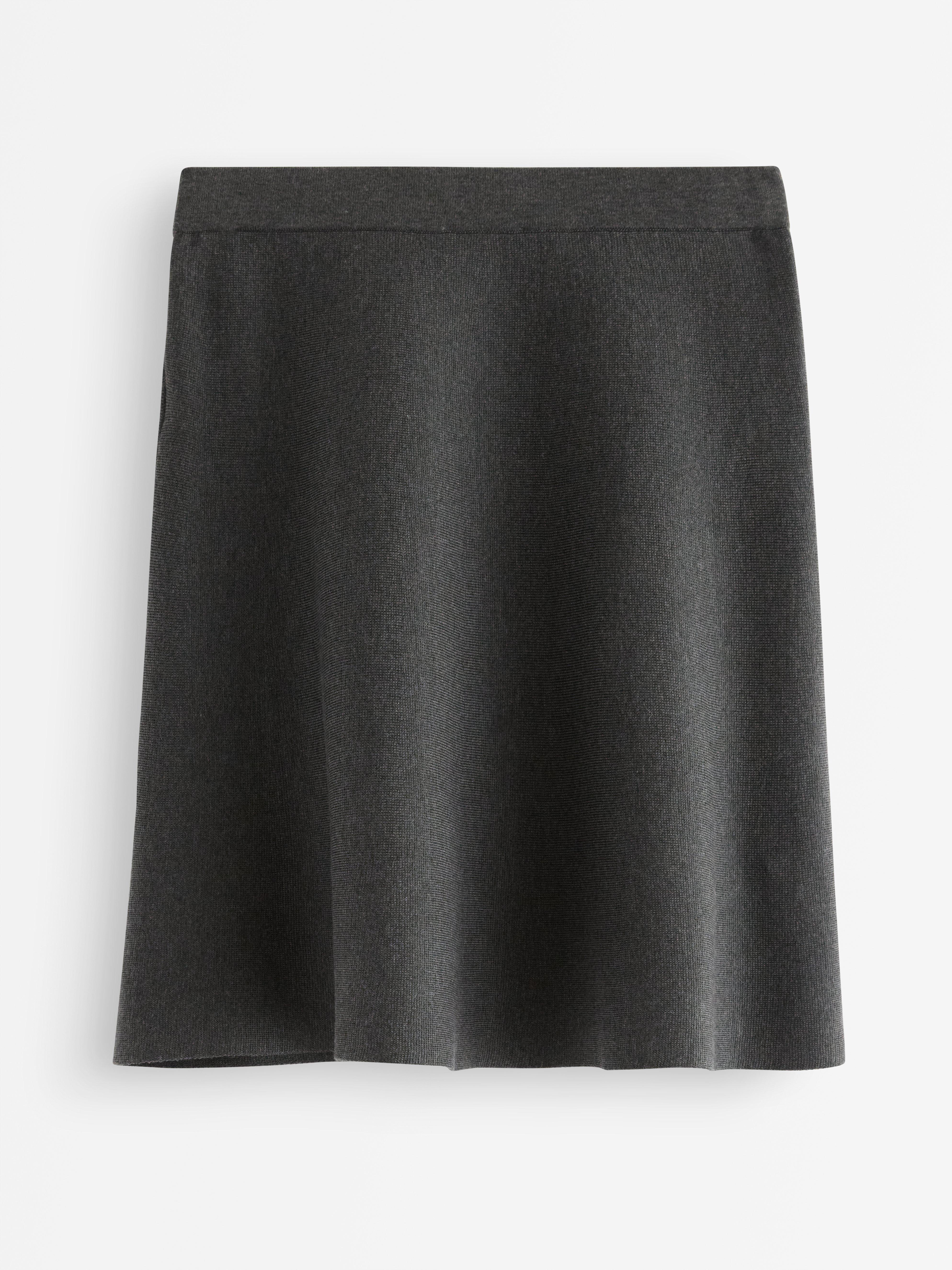 Mini-jupe en maille fine Gris foncé chiné