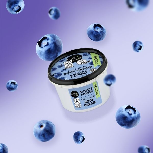 Pflegende Körpercreme von Organic Shop mit Blaubeer- und Brombeerduft, 250 ml