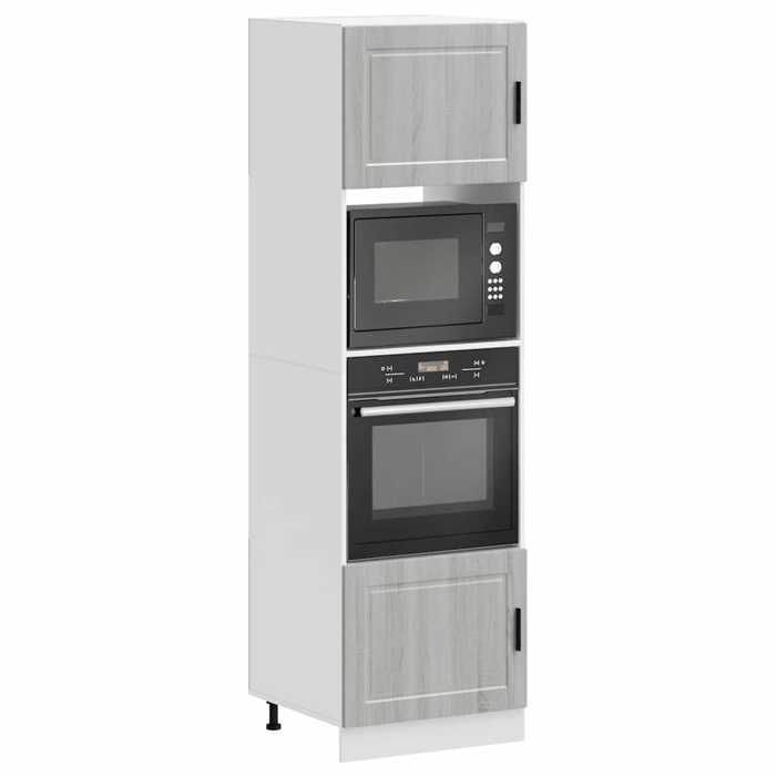 vidaXL Armoires de four 2 pcs Porto sonoma gris bois d'ingénierie 3315057