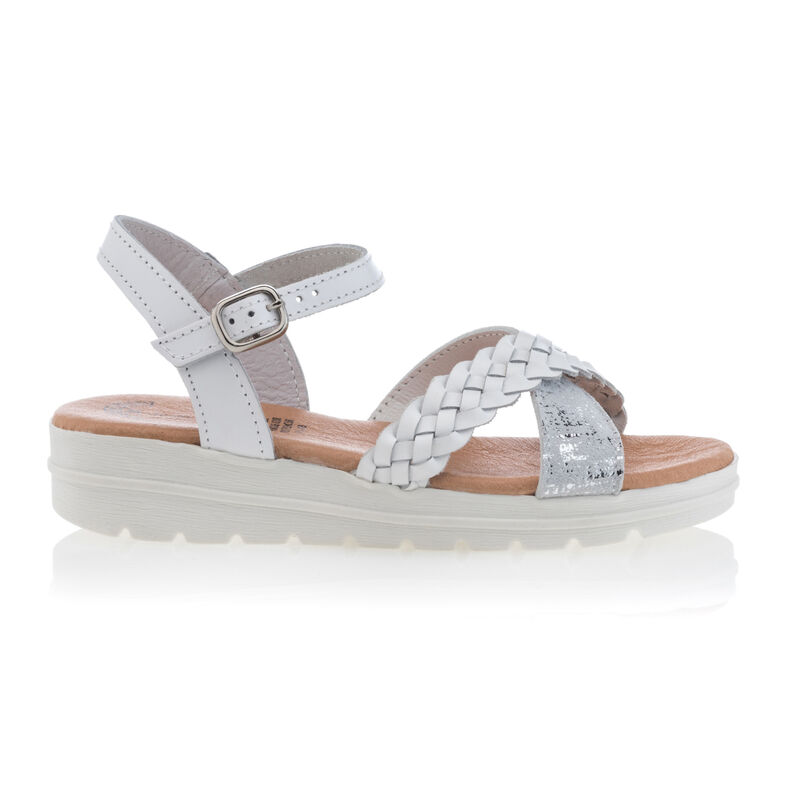Hvite sandaler / sko med åpen tå for jenter