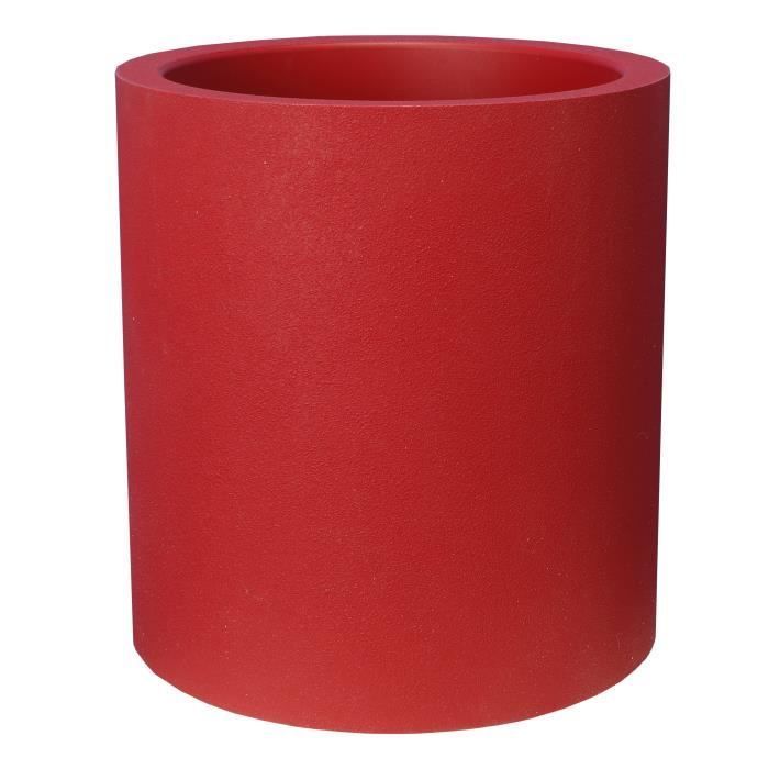Maceta - RIVIERA - Redonda de granito - 49 x 53,5 cm - 57 L - Roja