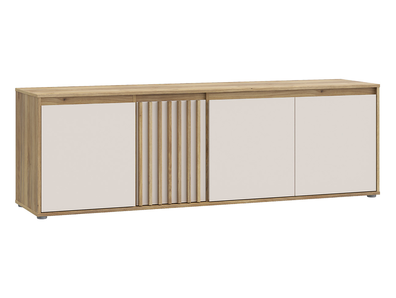 Szafka RTV Eliston 174 cm z 4 drzwiami dąb mauvella/sand