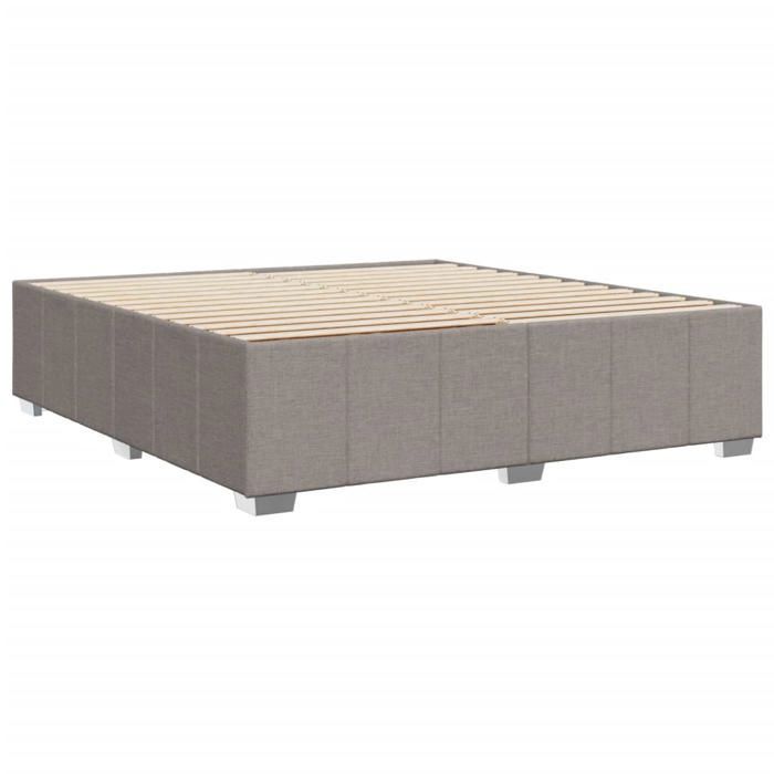 Cama de madera color topo de 200 x 200 cm - Estable y duradera - Estructura de cama - Colchón no incluido - Tela color topo de 200 x 200 cm 001_718816