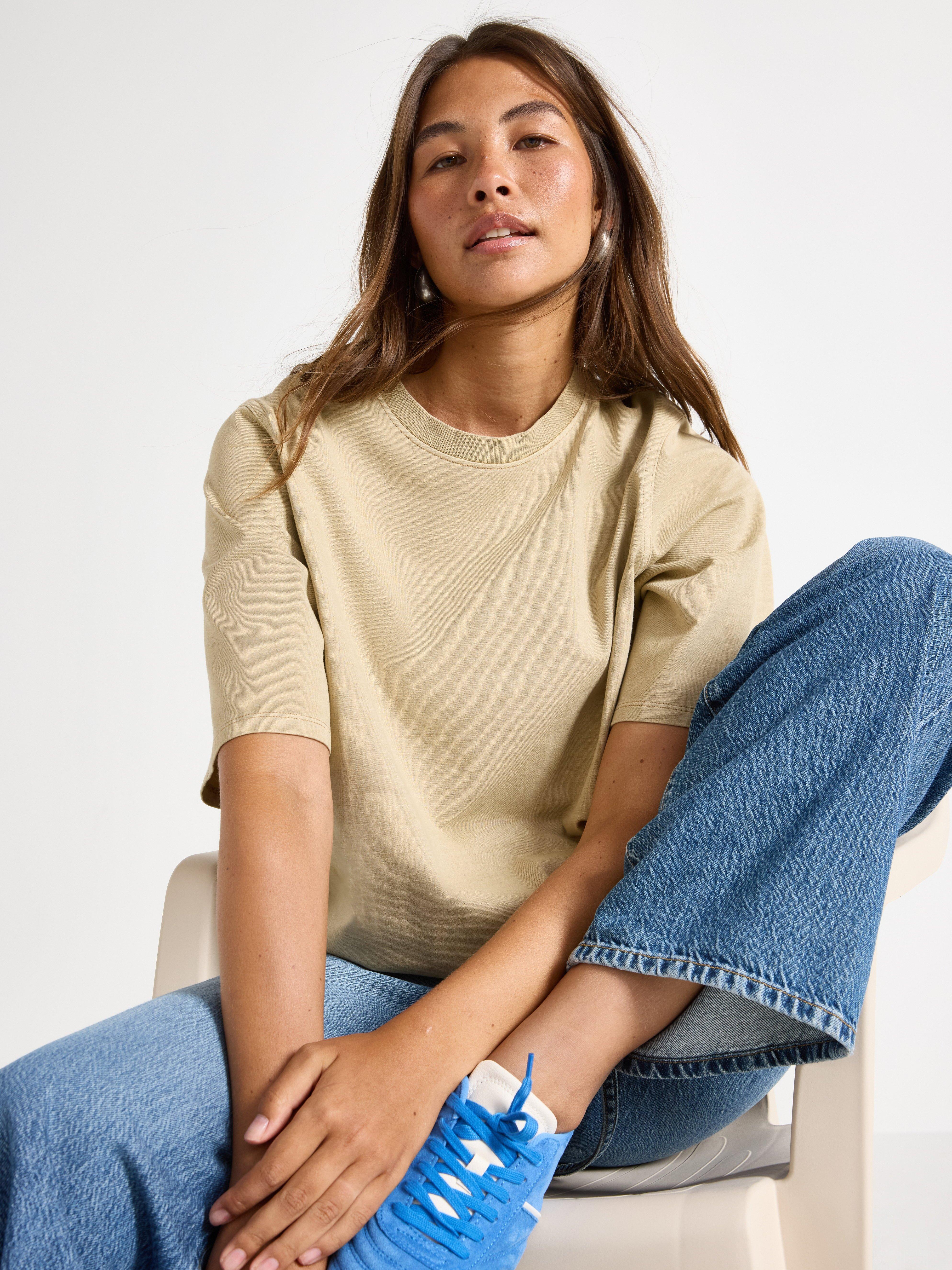Camiseta extragrande beige