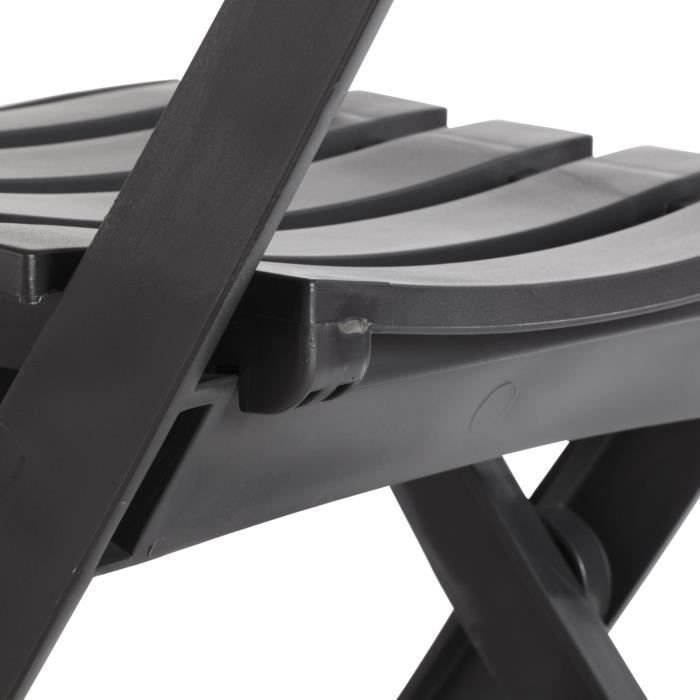 Silla plegable Miami - GRILL ME - Antracita - Resistente a la intemperie y fácil de guardar