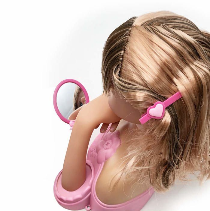 Buste de poupée - CPA Toy Group - 772T00402 - Coiffure - Accessoires inclus - Rose
