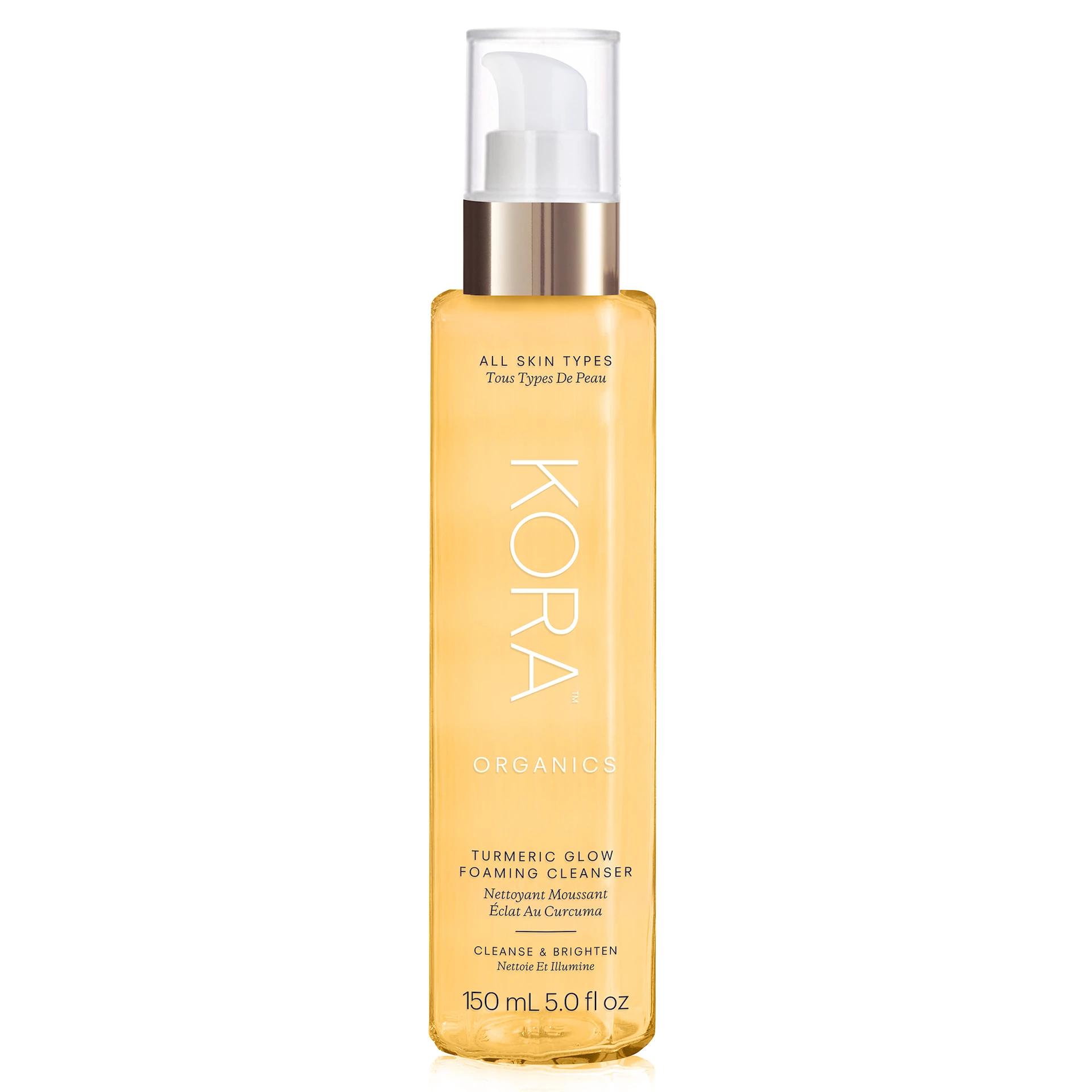 Kurkumás ragyogást adó habzó arctisztító gél 150 ml - Kora Organics
