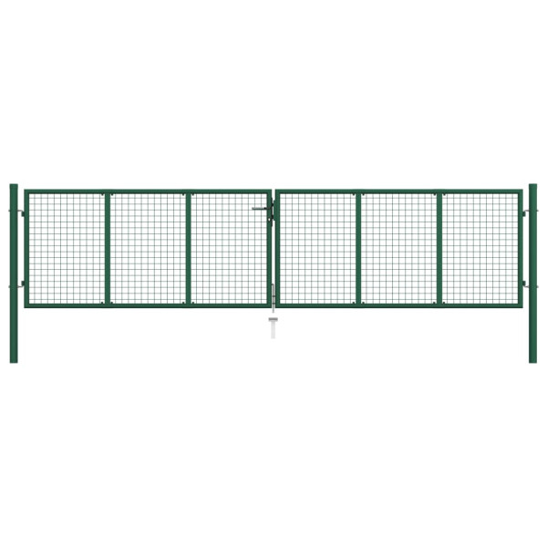 Furtka ogrodowa Zielony 390 x 75 cm Stal vidaXL