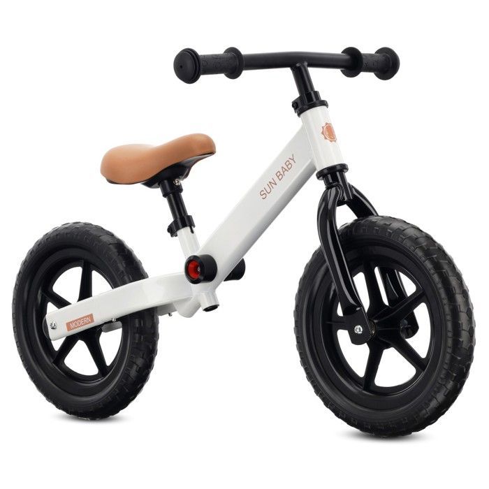 Sun Baby - Modern Balance Bike - 2 Years, max. 30 kg, steel frame, EVA wheels, adjustable saddle and handlebars - White
