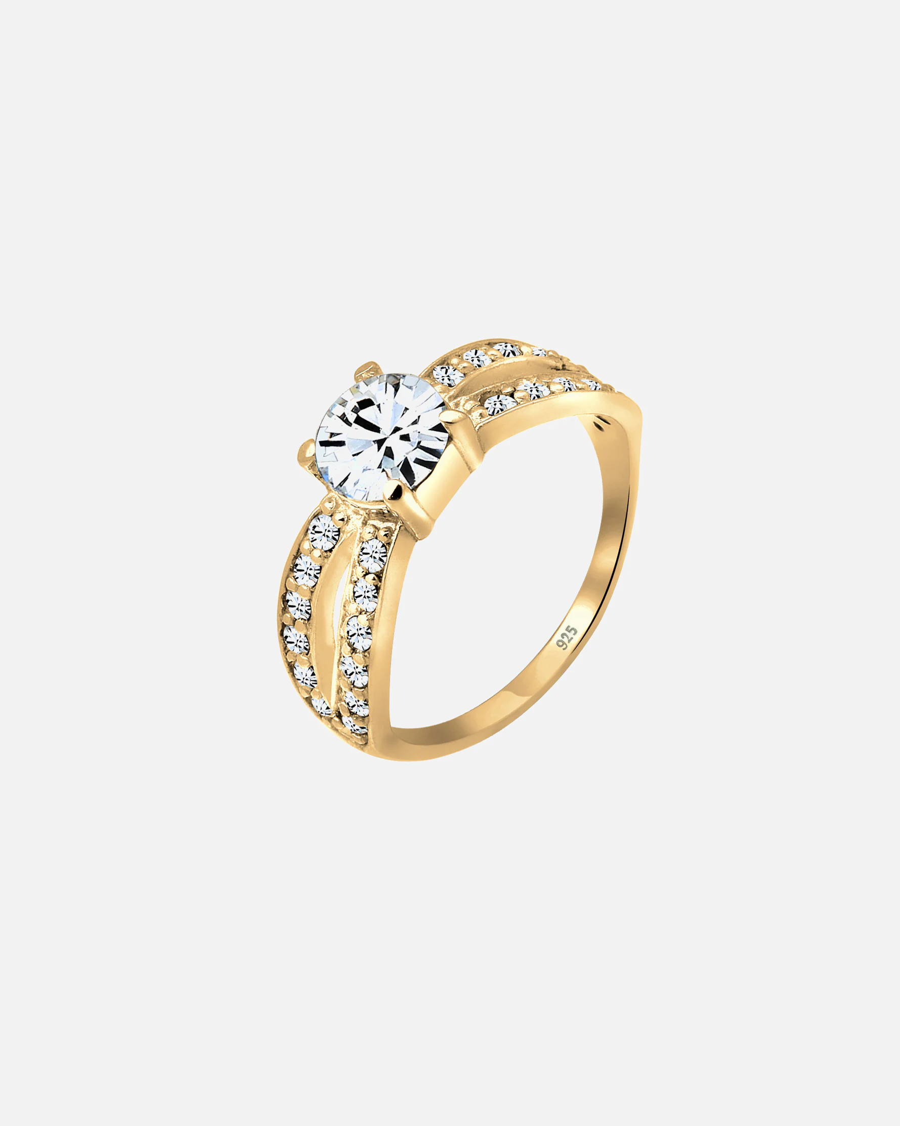 Elli Femmes Solitaire Glamoureux avec cristal en argent sterling 925