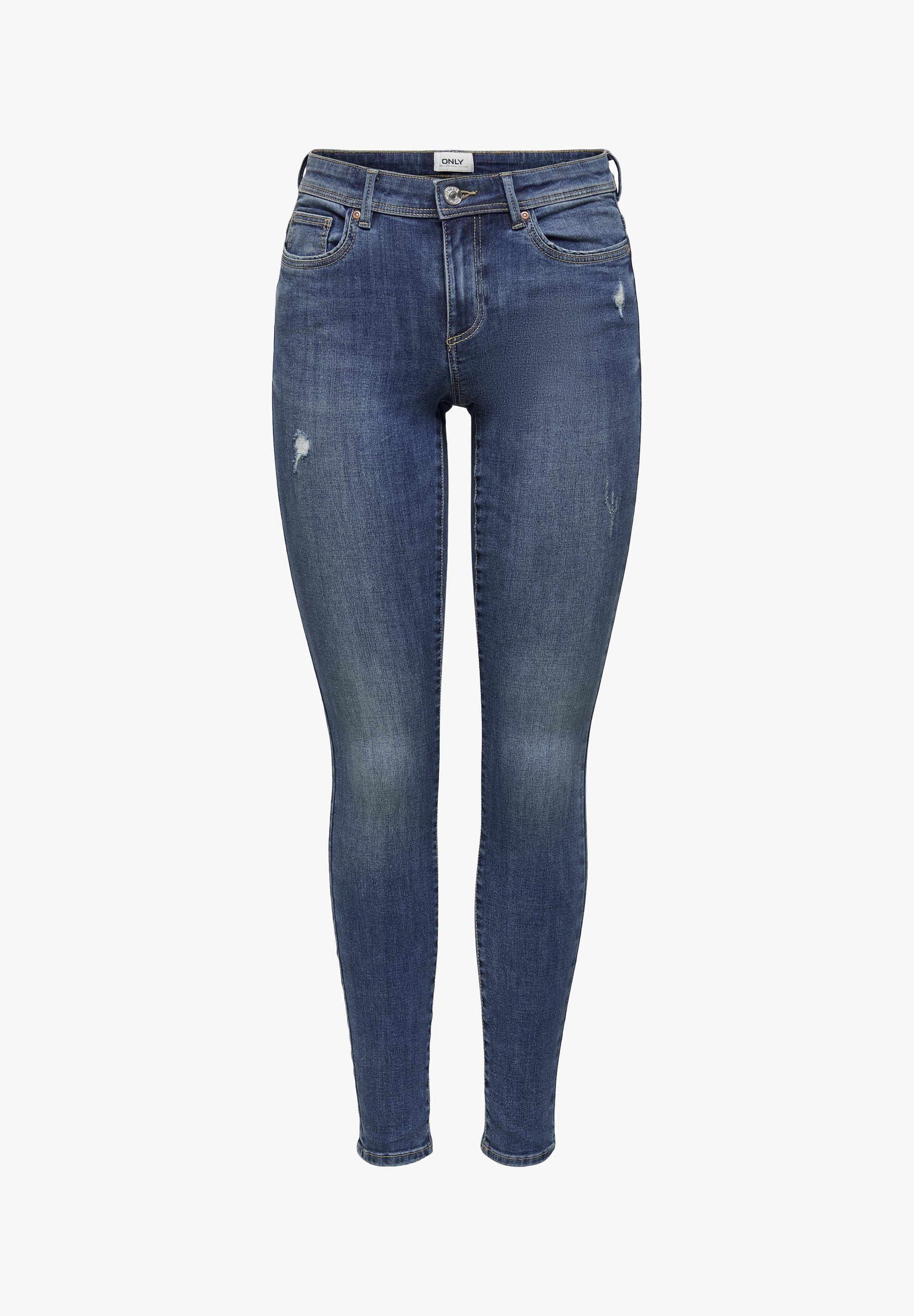 ONLY ONLWAUW LIFE MID - Skinny Fit jeans - mediumblauwe denim