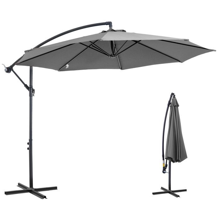Outsunny - Ombrellone - Acciaio - 295x295x245cm - Grigio