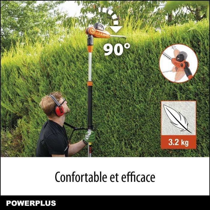 Powerplus Dual Power Cordless Hedge Trimmer POWDPG75380 - 40V, without Battery or Charger, 600mm Blade, 20mm Cutting Gap