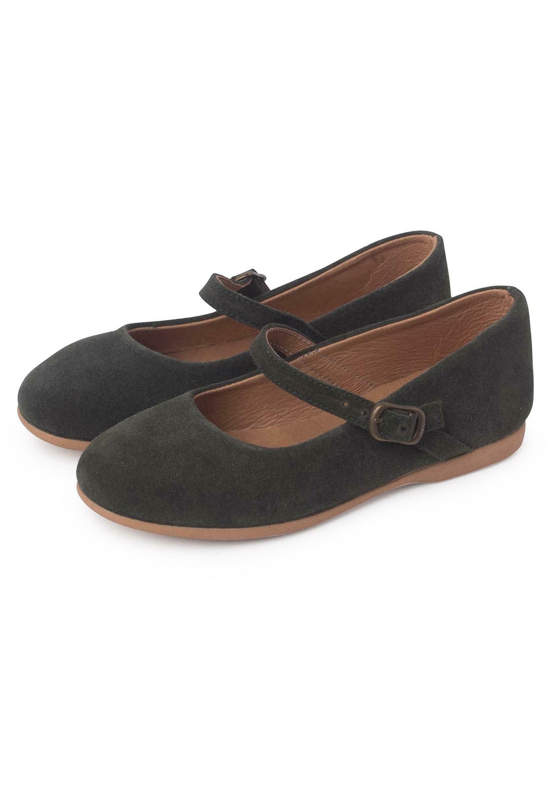 Pisamonas Mary Jane geklede schoenen, suède met fijne gesp - babyschoenen - groen