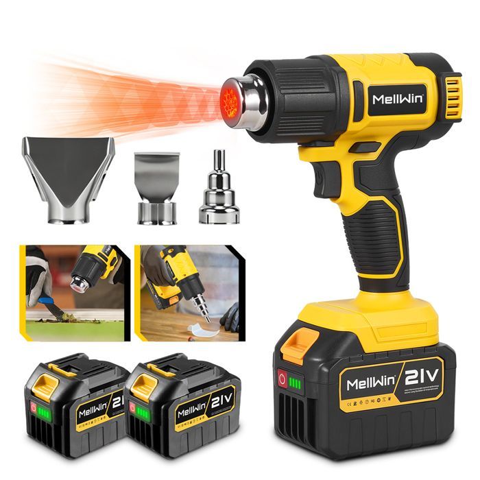 Pistola de calor - MELLWIN - MellWin - 60-540 °C - 4 velocidades - 2 x 4000 mAh