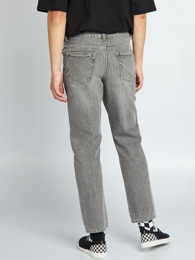 Calça jeans de denim elástico - CINZA