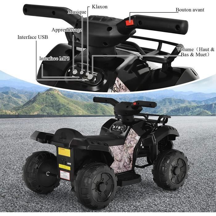 Buggy eléctrico GOPLUS para niños de 1,5 a 3 años, 6 V, efectos de sonido y luz, bocina LED, capacidad de carga de 20 kg, negro - GOPLUS