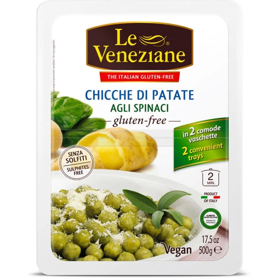 LE VENEZIANE Le Veneziane aardappelchiche met spinazie 500 g glutenvrij