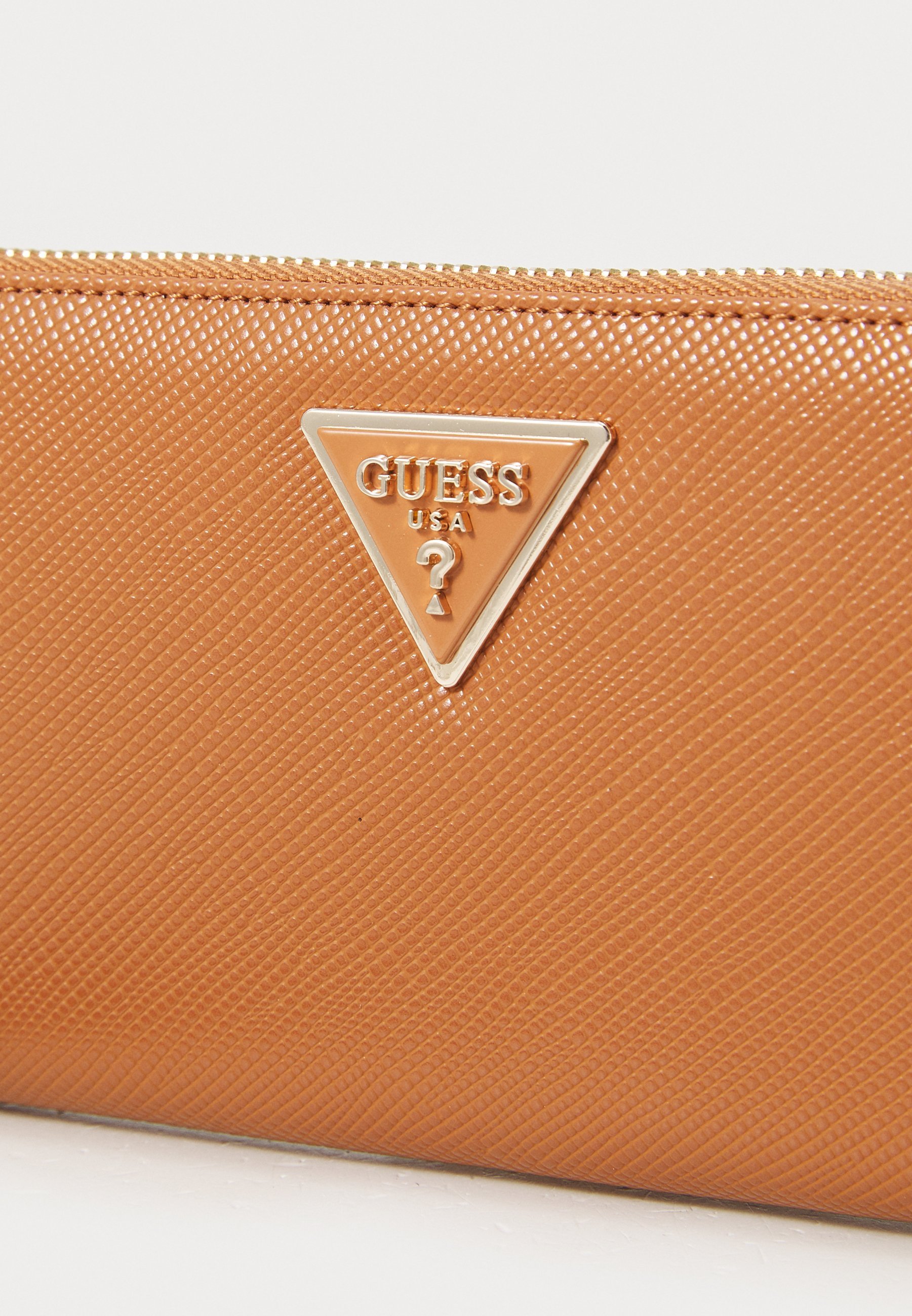 Portafoglio Guess LAUREL LARGE ZIP AROUND - colore cognac chiaro