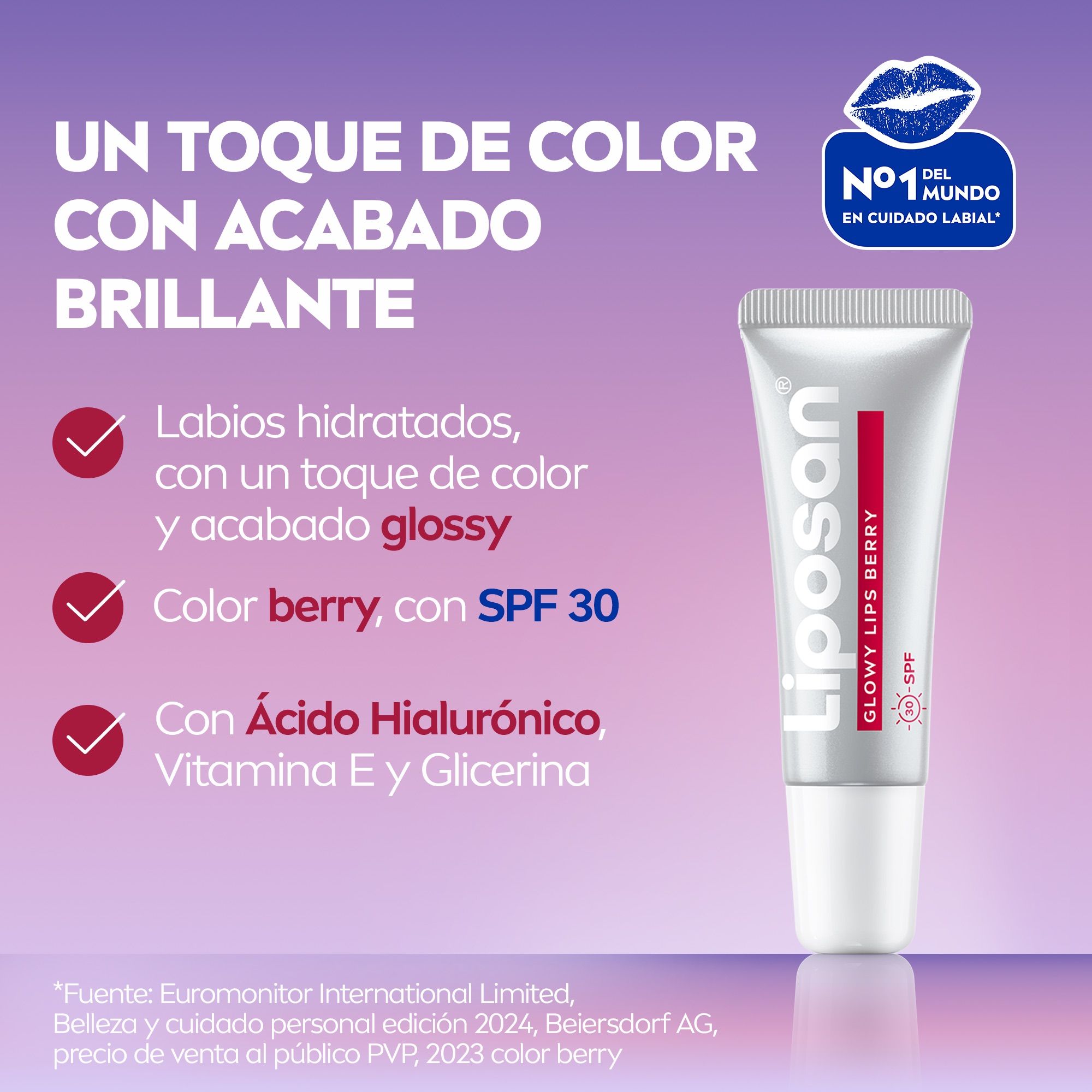 Glowy Lips Berry Lips са ефектом сјаја SPF30 Заштита за усне