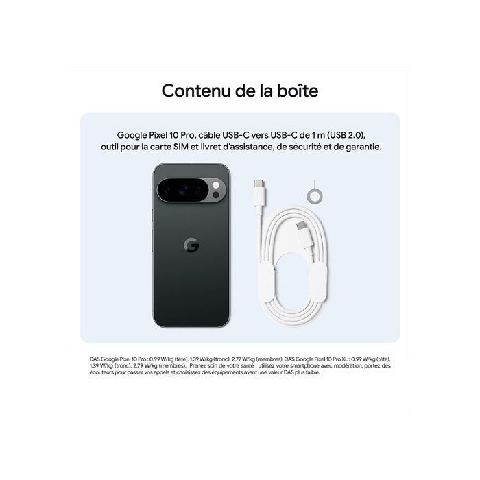 Smartphone Google Pixel 10 Pro de 256 GB, color negro volcánico.