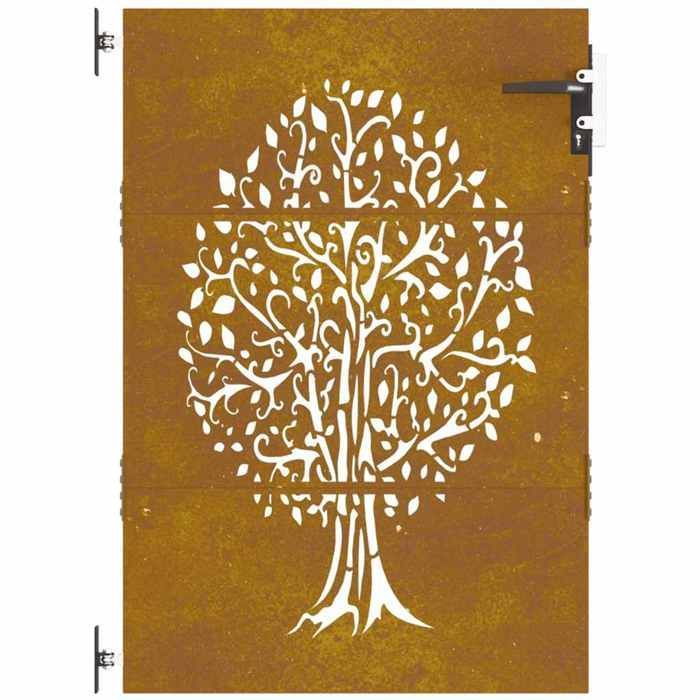 Portillon de jardin en acier corten - vidaXL - 85x150 cm - Rouillé - Acier corten - Design découpé au laser