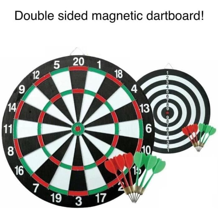 Jeu de fléchettes avec cible à 6 pointes pour adulte, cible double face.[165]