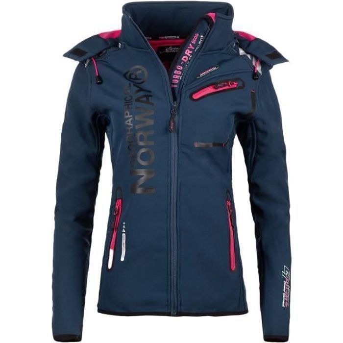 Veste Softshell Femme - Geographical Norway Reine - Couleur Bleu - Avec Capuche