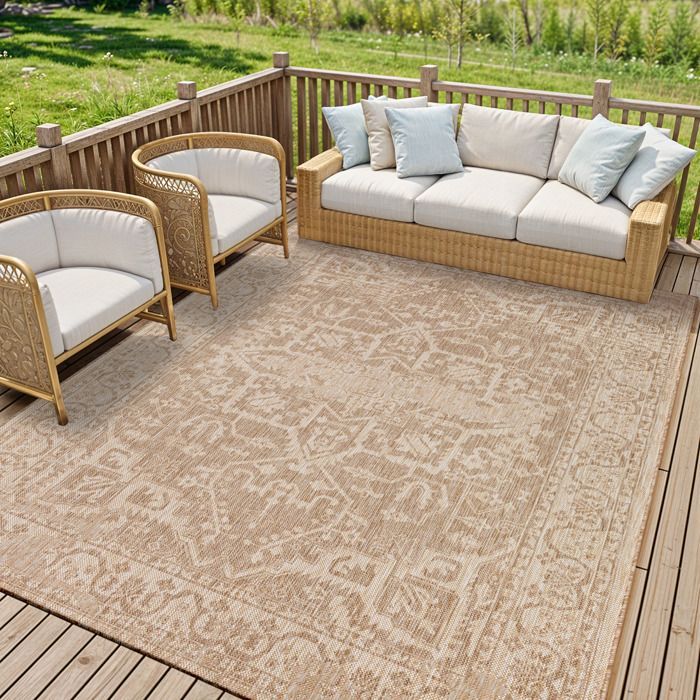 LIVABLISS GENA Jute Look Buiten-/Binnenkleed 160x213cm Beige/Ivoor