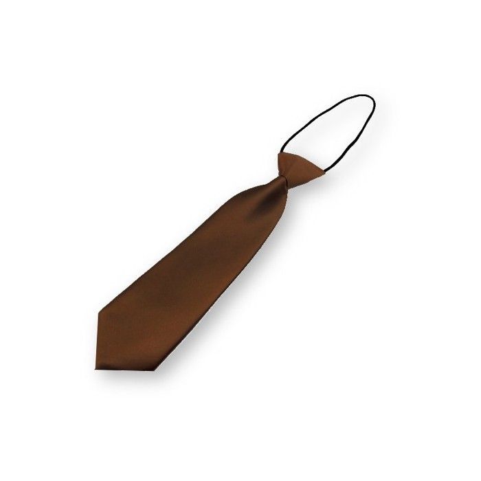 Corbata infantil en color marrón chocolate, acabada a mano.