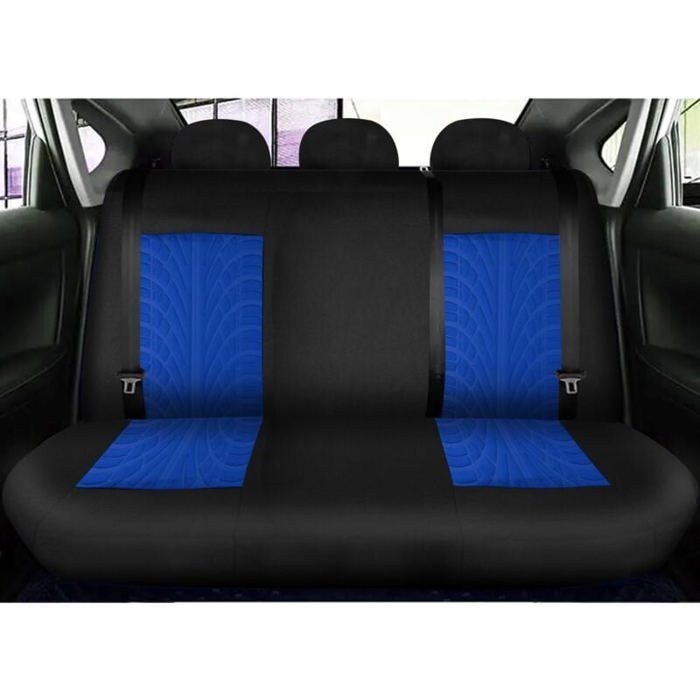 Fundas universales para asientos de coche - MICH - Juego delantero y trasero - Rayas azules - Fácil instalación