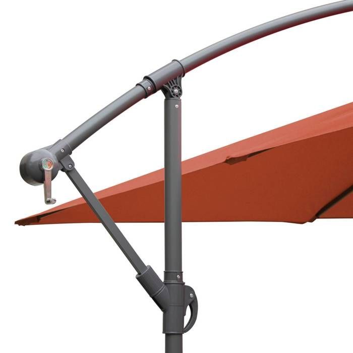 Parasol déporté carré 3x3m - Hardelot 3x3m - Terracotta - Manivelle anti-retour | Toile déperlante | Facile à utiliser