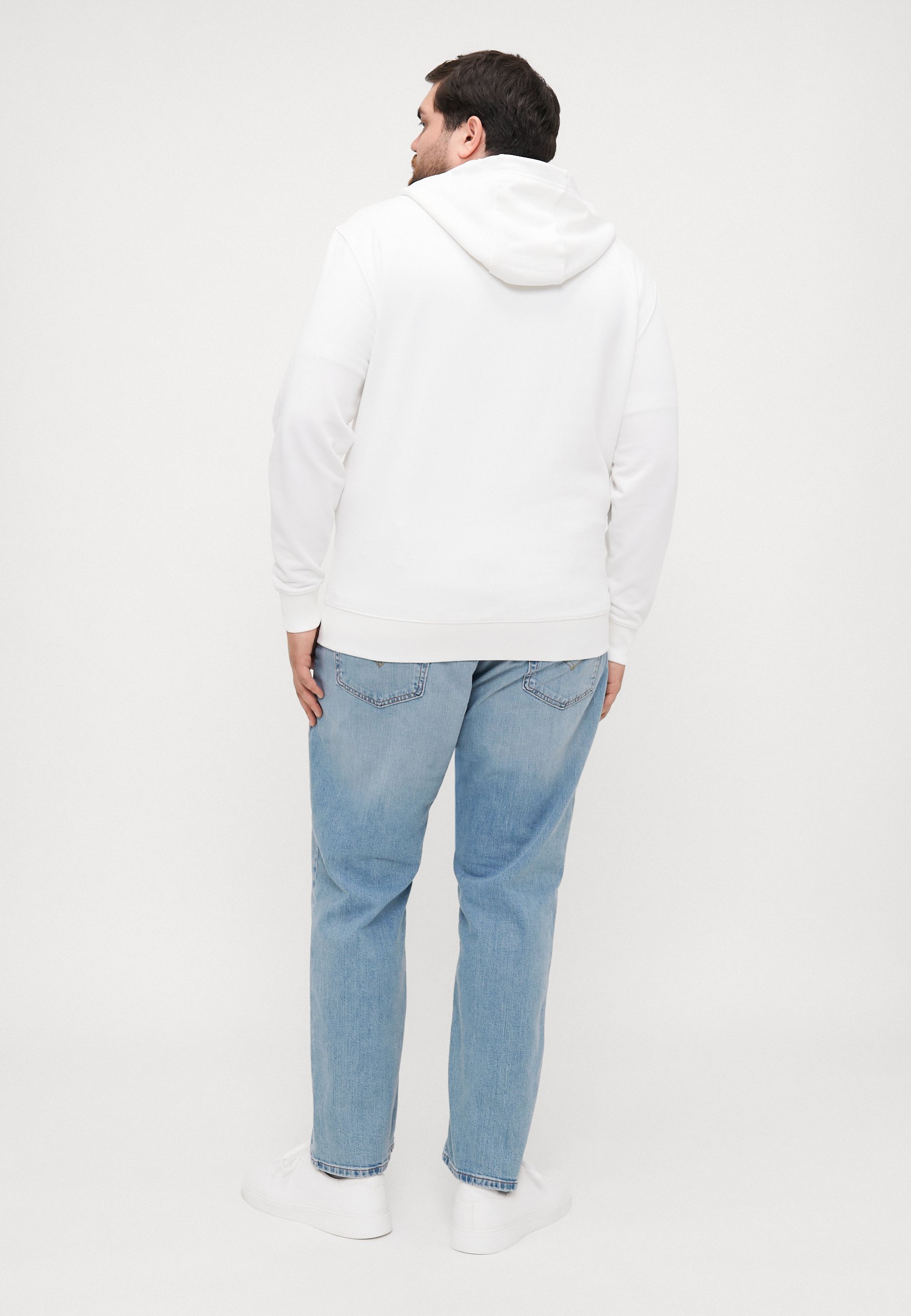 Felpa con cappuccio e zip Tommy Hilfiger STACKED HOODED ZIP - bianca
