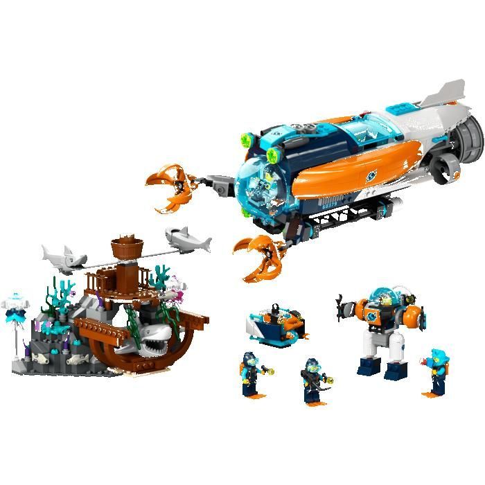 LEGO City 60379 Sottomarino per l'esplorazione degli abissi - Regali, giocattoli e oggetti da collezione - 7+ anni