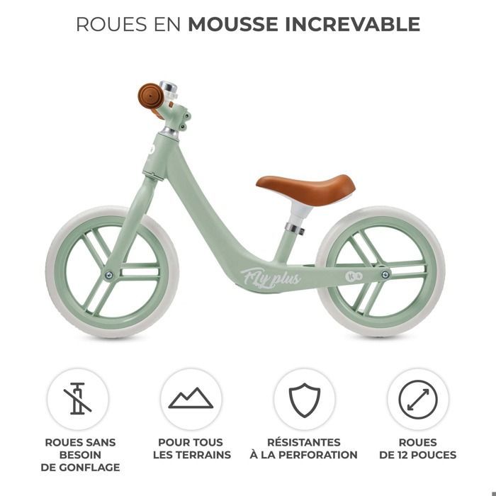 Loopfiets - KINDERKRAFT - FLY PLUS - Ultralicht - 30 cm EVA-schuimwielen - Verstelbaar zadel 34–42 cm