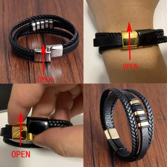 Set regalo Orologio da uomo + Bracciale da uomo - Cronografo sportivo al quarzo impermeabile, nero, marca SHARPHY