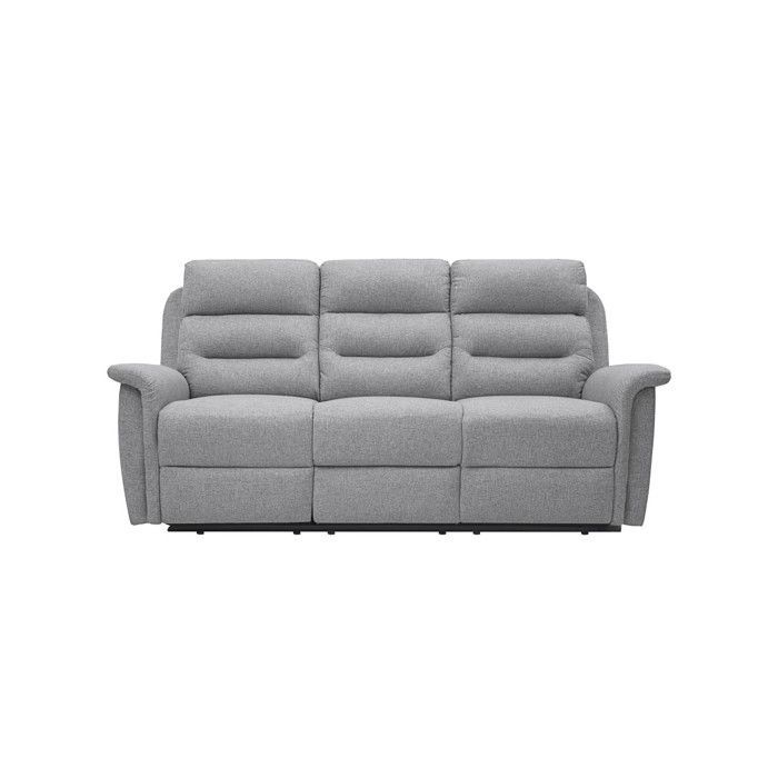 LÉON 3-Sitzer-Relaxsofa in grauem Stoff - Hellgrau - B 191 x T 94 x H 100 cm - LOUNGITUDE