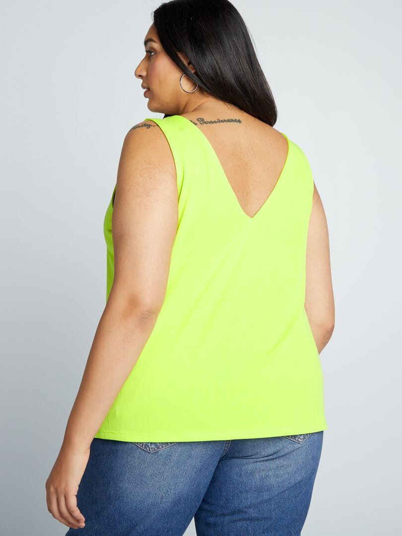 Tanktop met V-hals - GEEL