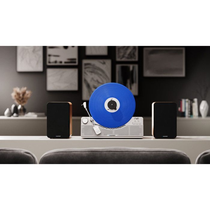 Toca-discos vertical Blaupunkt VT100SL prateado, 2x5W, Bluetooth, prateado