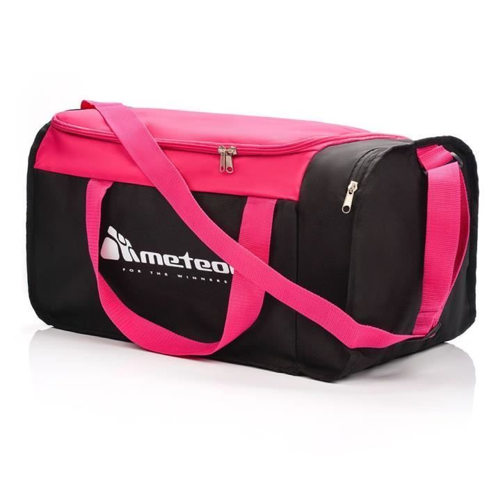 Borsa sportiva - METEOR - WIDAR 40L - Nero/Rosa - Poliestere - Tasca laterale