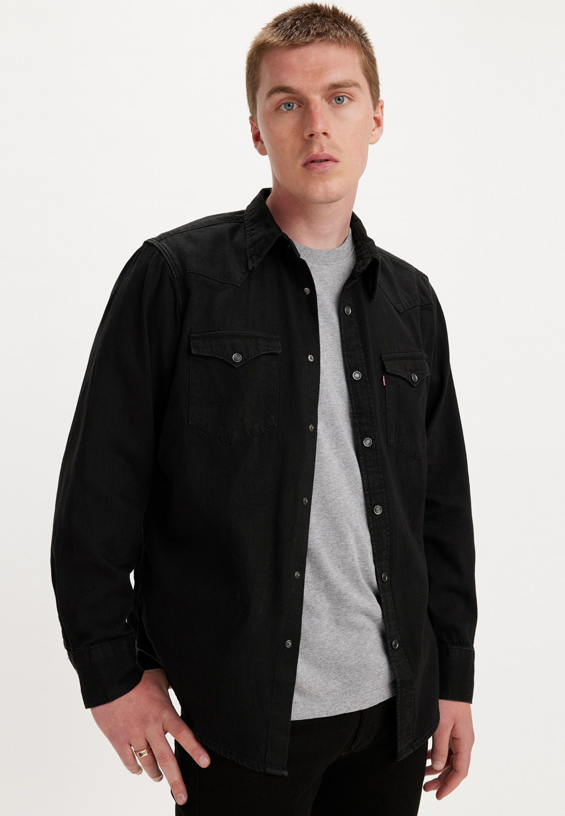 Levi's® BARSTOW WESTERN STANDARD - Πουκάμισο - μαύρο μαρμάρινο