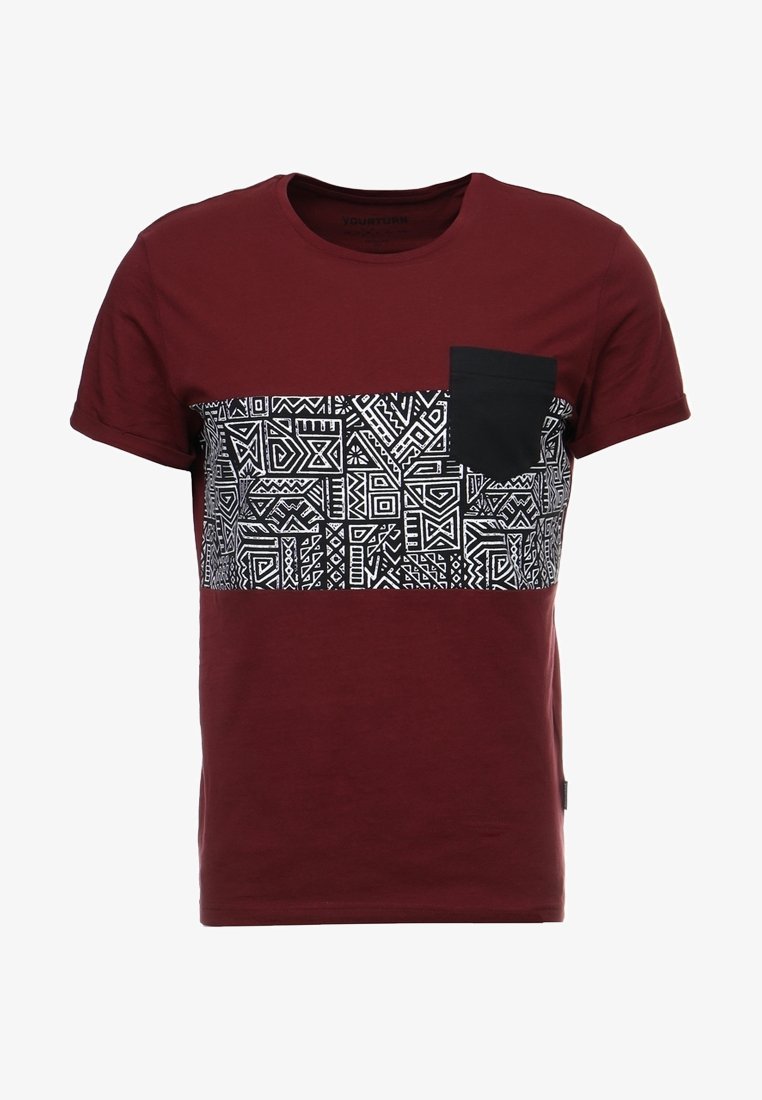 YOURTURN Print-T-Shirt – Bordeaux