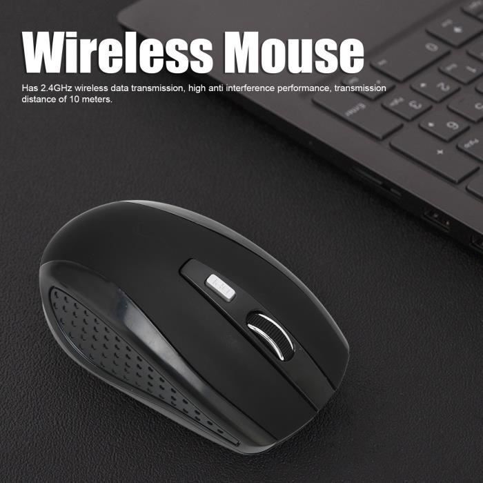 Mouse wireless per computer - SURENHAP - Modello nero - 2,4 GHz - 6 pulsanti - DPI regolabile