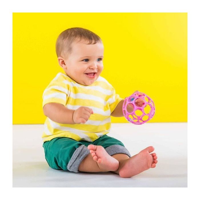 Chocalho OBALL, brinquedo para desenvolvimento da coordenação motora fina e aprendizado precoce.