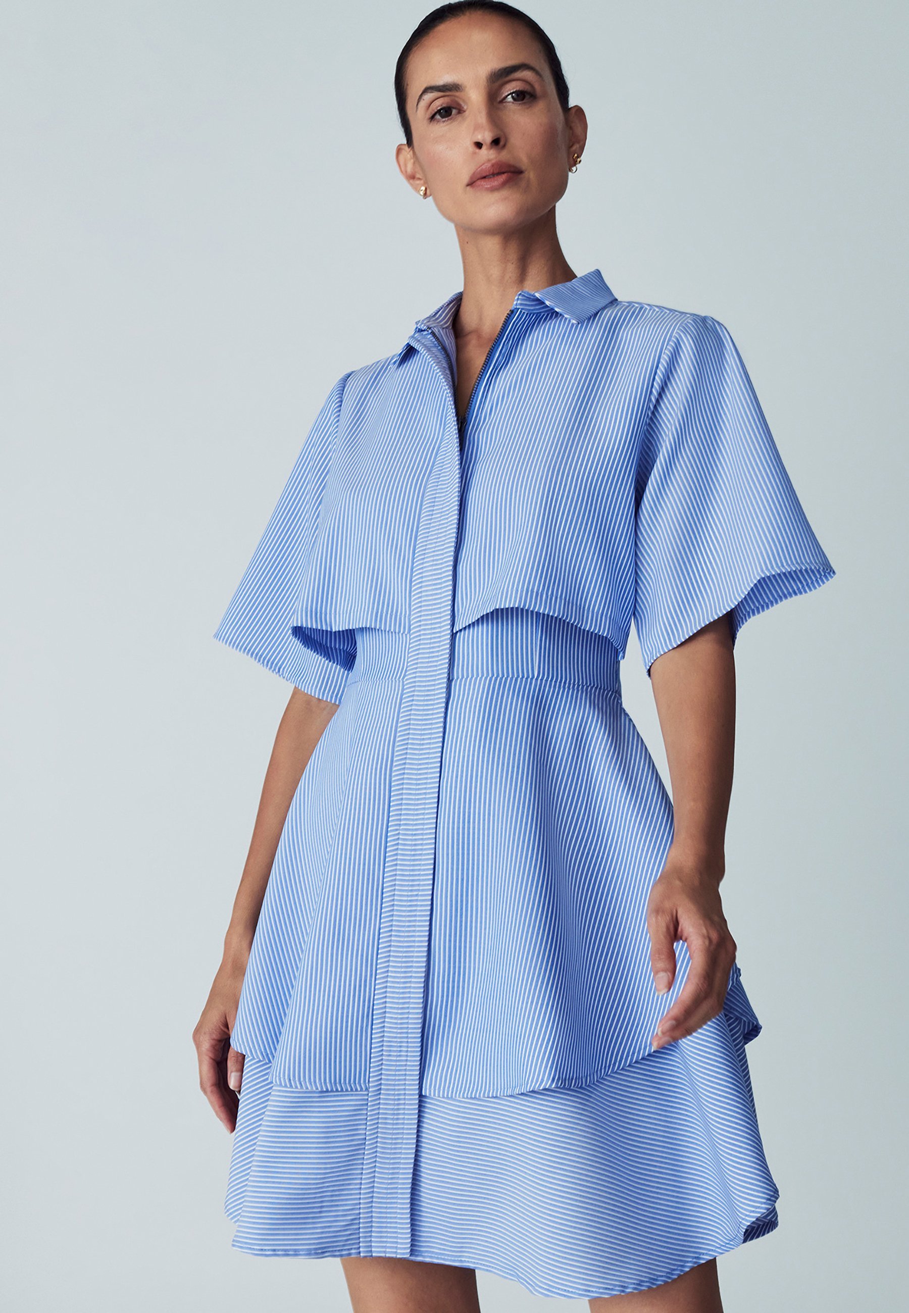 WILLA HUGH LAYERED - Košilové šaty - blue stripe