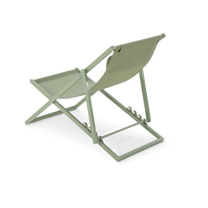 PAROS ligstoel - Stalen frame - B 63 x D 104 x H 97 cm - Khaki groen