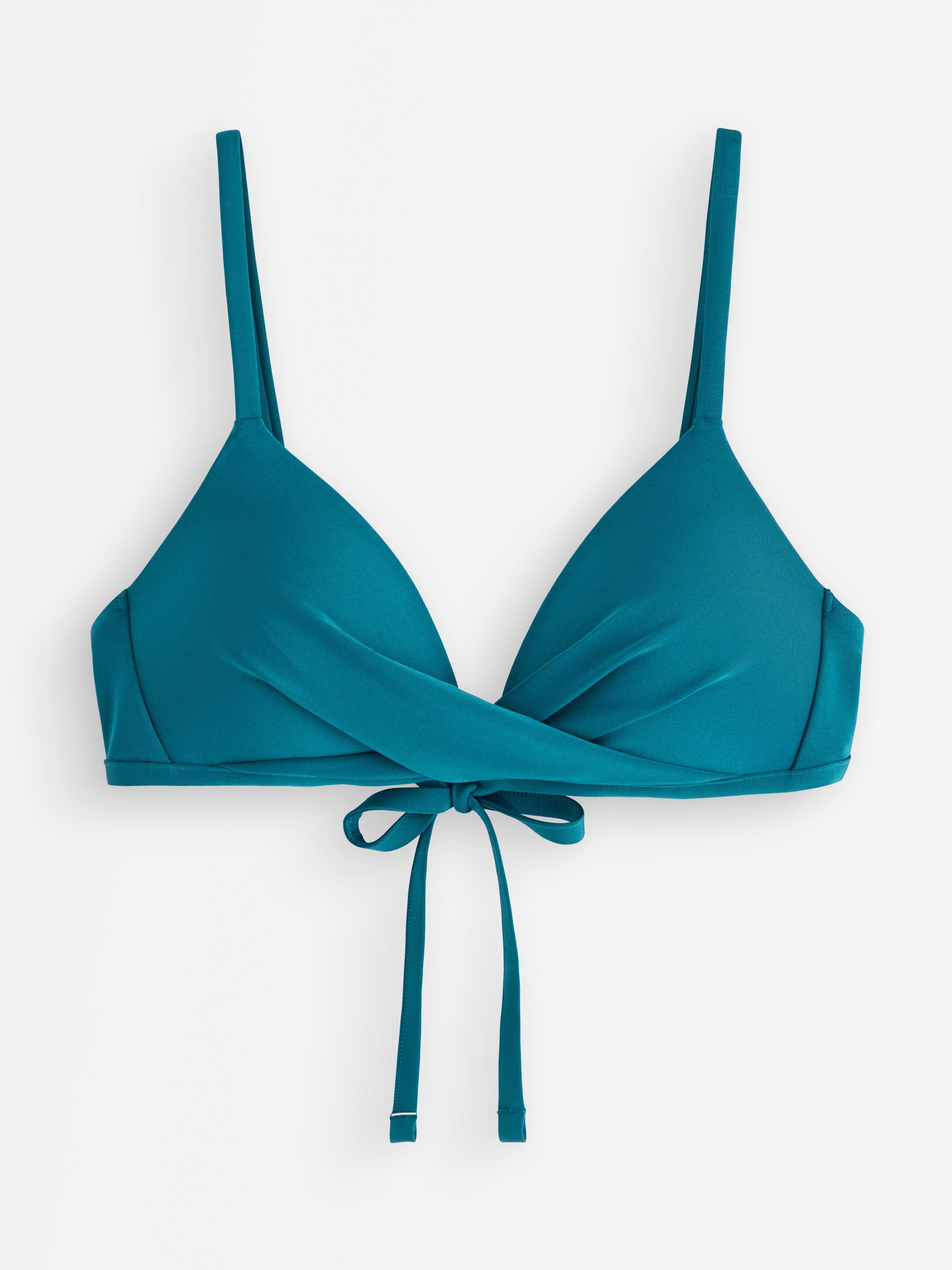 Top de bikini acolchado color azul marino oscuro