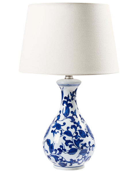 Lampa stołowa CARMEN Porcelana Biały/ niebieski